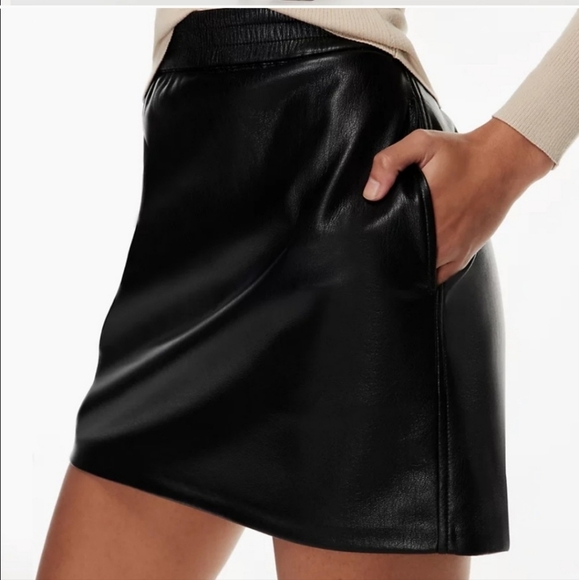 Babaton Skirts-Aritzia Black Flags Skirt-Size S-Faux Leather Skirt - Picture 6 of 6